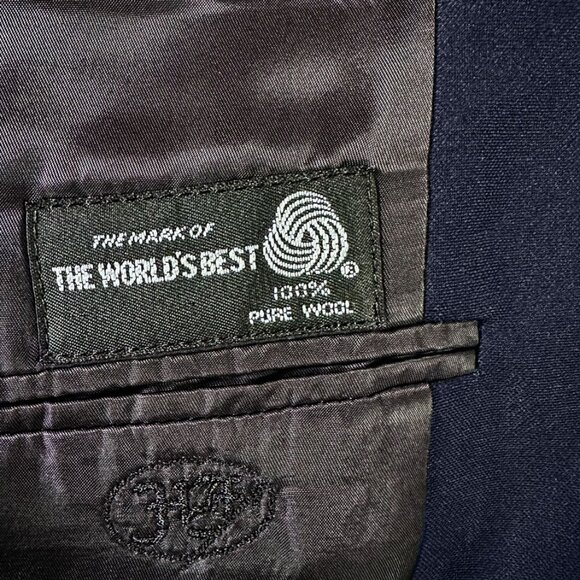 2PC SUIT Hickey Freeman Navy Blue Men's Wool Classic Blazer Jacket Pants 42R - Picture 6 of 12